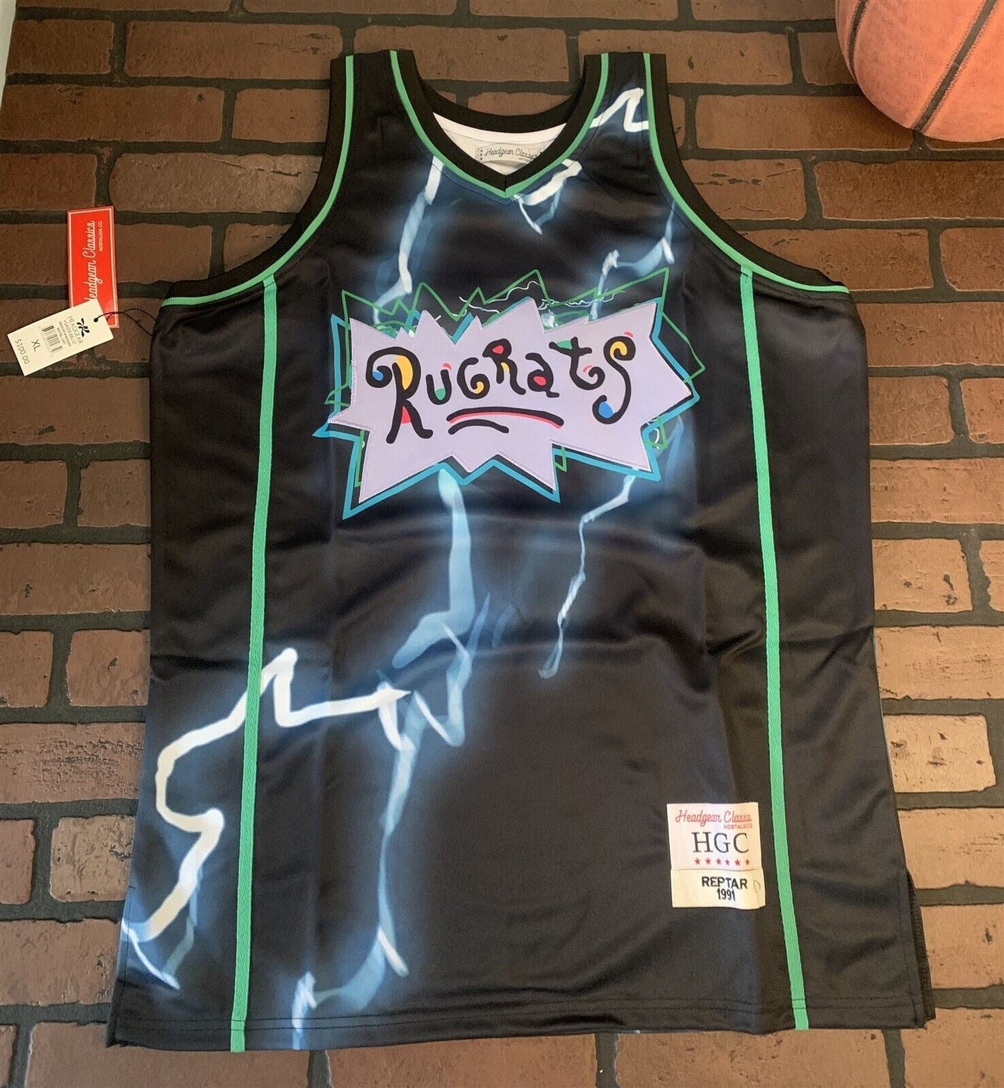 RUGRATS REPTAR BLACK/BLUE Headgear Classics Basketball Jersey