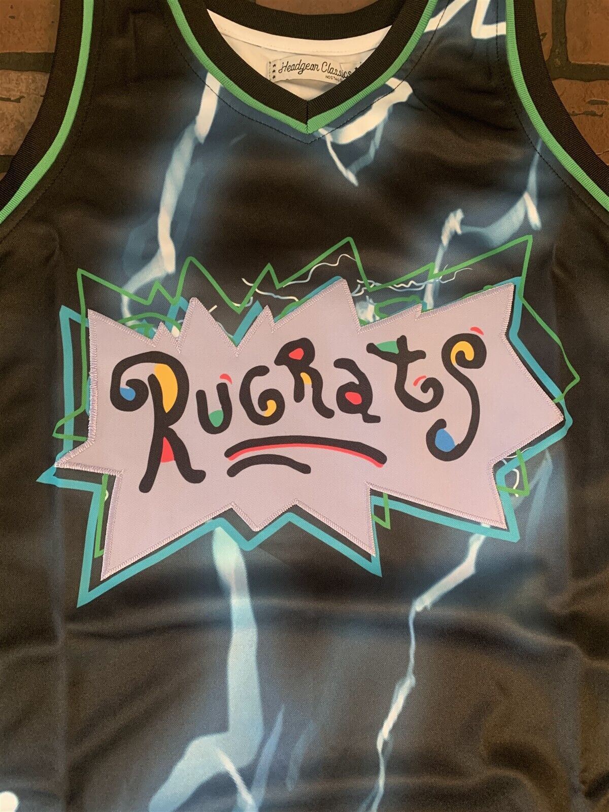 RUGRATS REPTAR BLACK/BLUE Headgear Classics Basketball Jersey