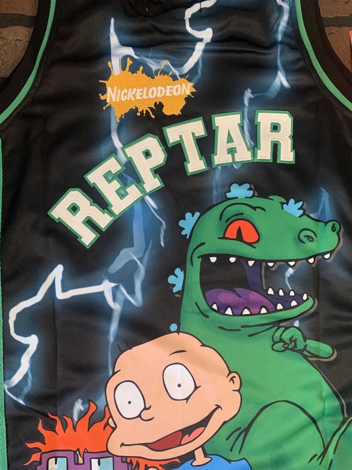 RUGRATS REPTAR BLACK/BLUE Headgear Classics Basketball Jersey
