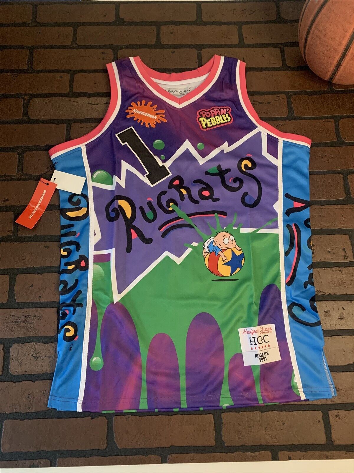 RUGRATS REPTAR CEREAL Headgear Classics Basketball Jersey