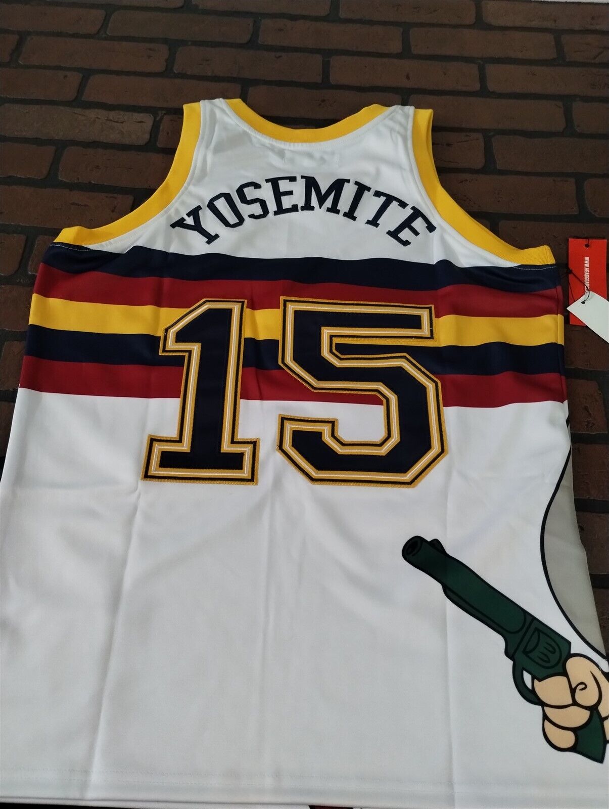 YOSEMITE SAM / DENVER White Headgear Classics Basketball Jersey