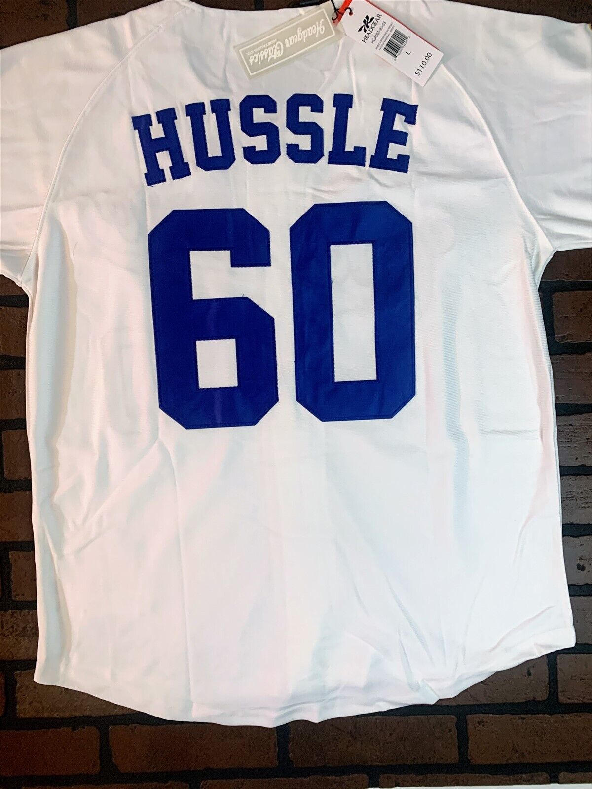 NIPSEY HUSSLE CRENSHAW Victory Lap White Headgear Classics Baseball Jersey