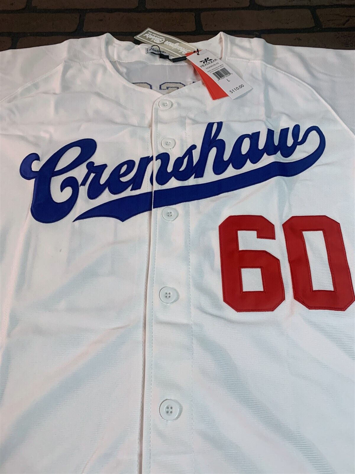NIPSEY HUSSLE CRENSHAW Victory Lap White Headgear Classics Baseball Jersey