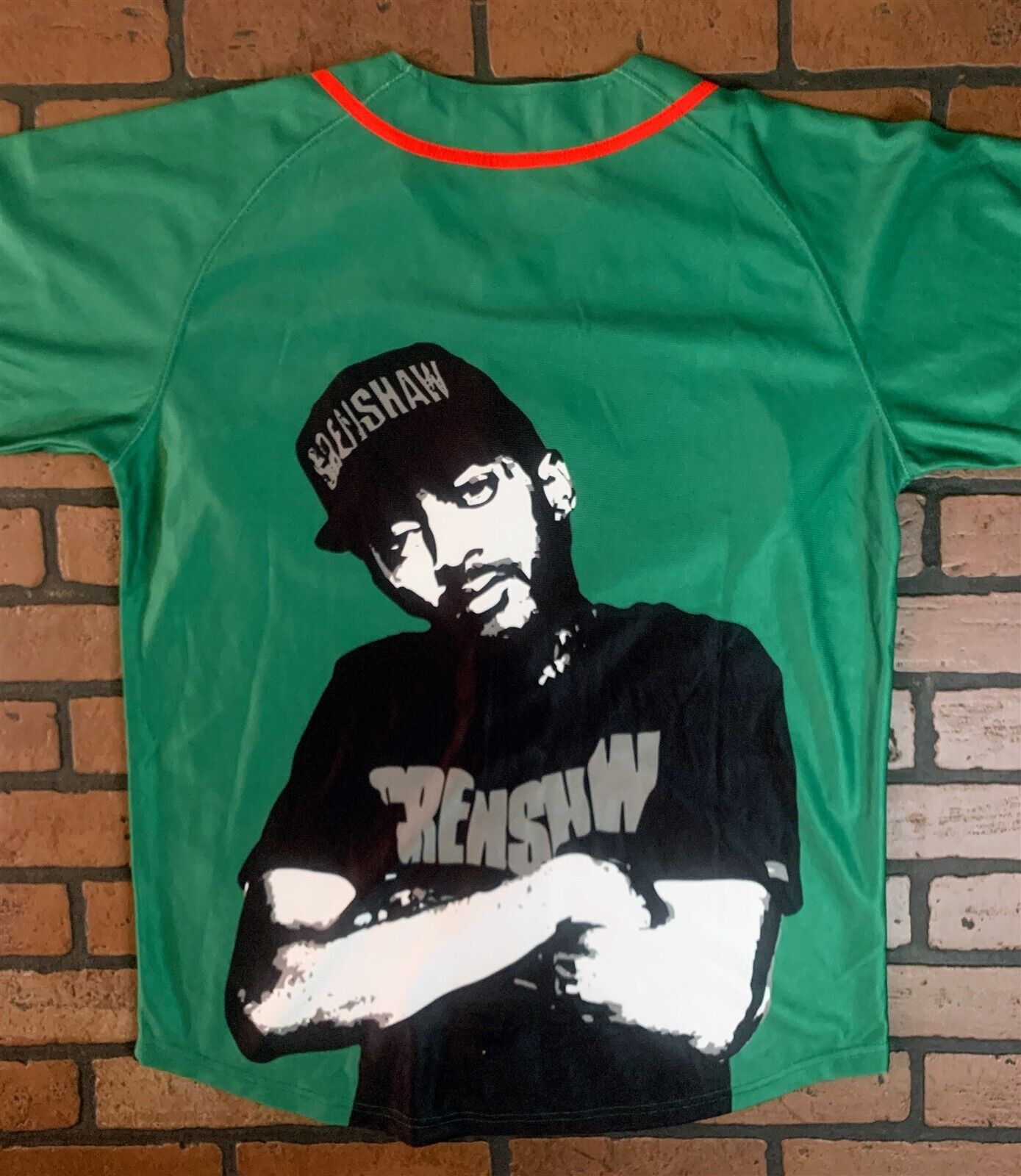 CRENSHAW / MALCOLM X Green Headgear Classics Baseball Jersey
