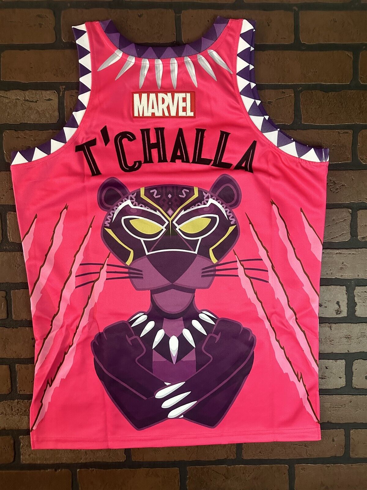 BLACK/PINK PANTHER - T'Challa Headgear Classics Basketball Jersey