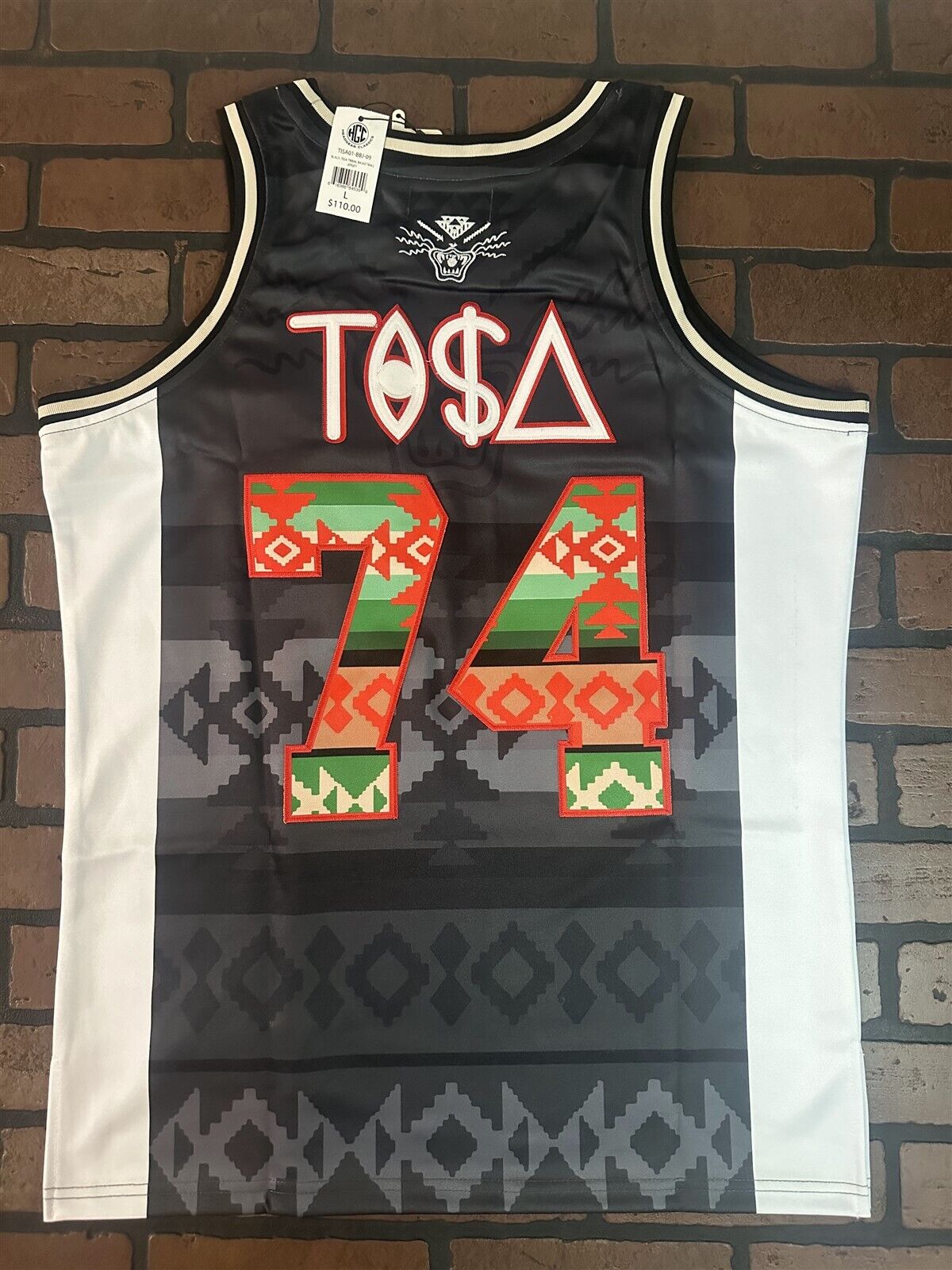 TRIBAL TISA Black Headgear Classics Basketball Jersey
