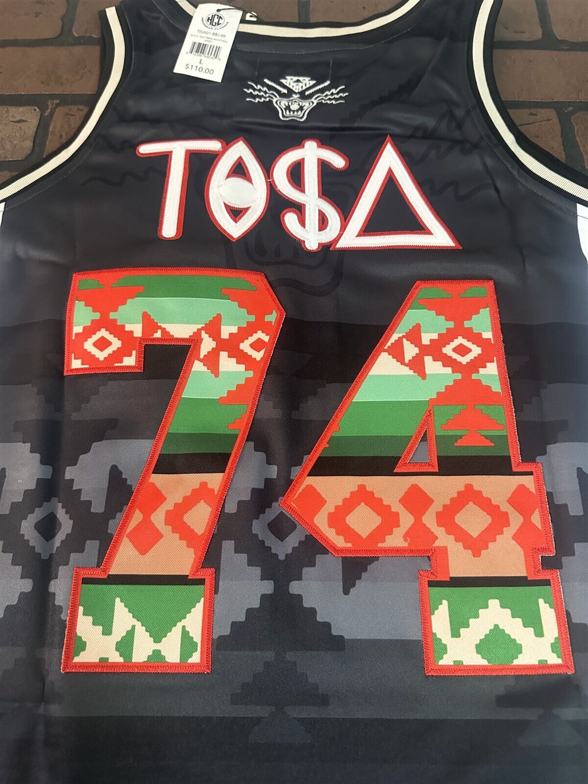 TRIBAL TISA Black Headgear Classics Basketball Jersey