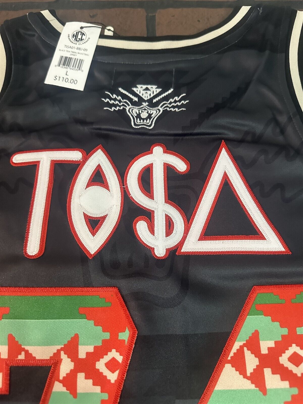 TRIBAL TISA Black Headgear Classics Basketball Jersey