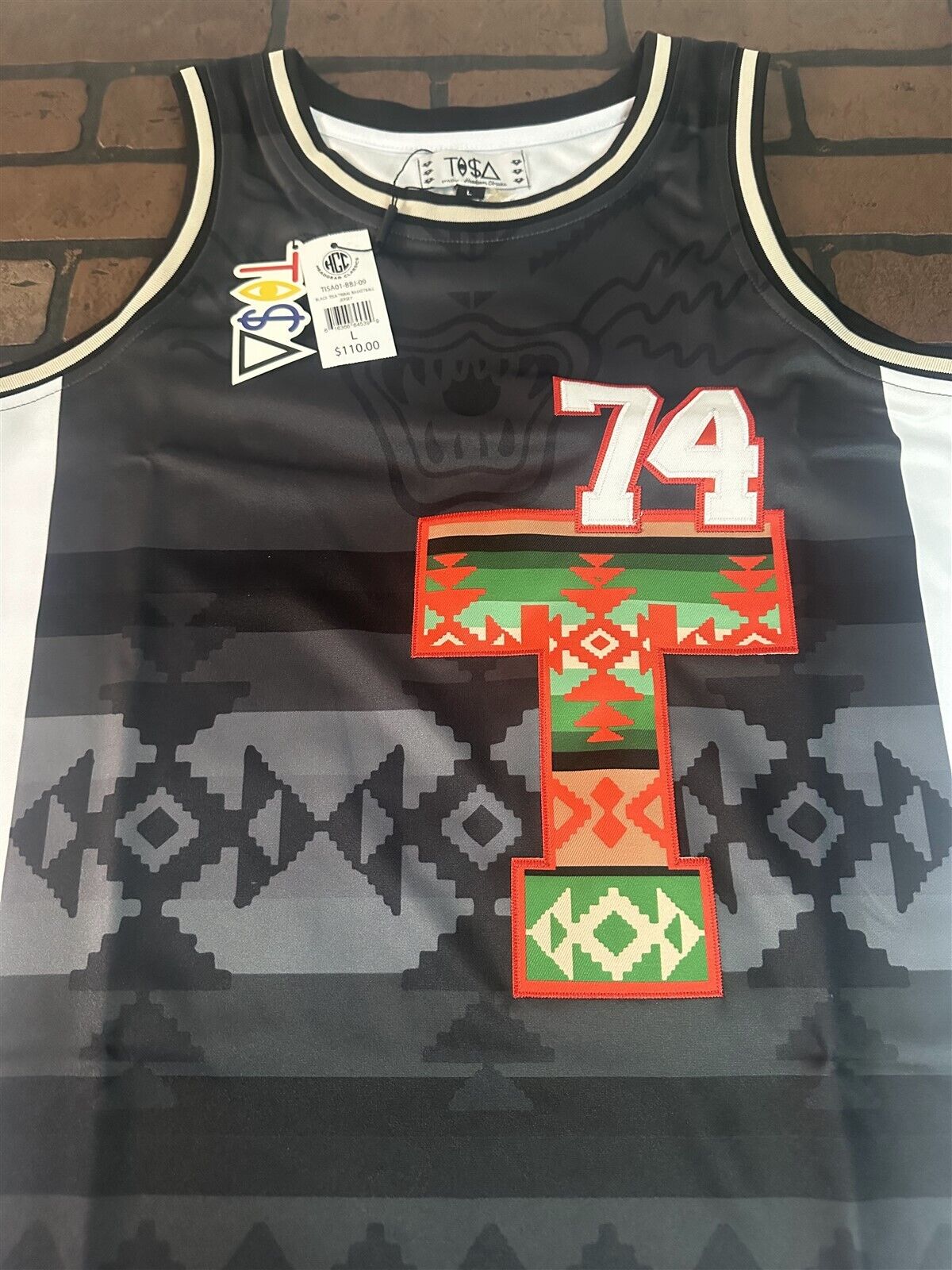 TRIBAL TISA Black Headgear Classics Basketball Jersey