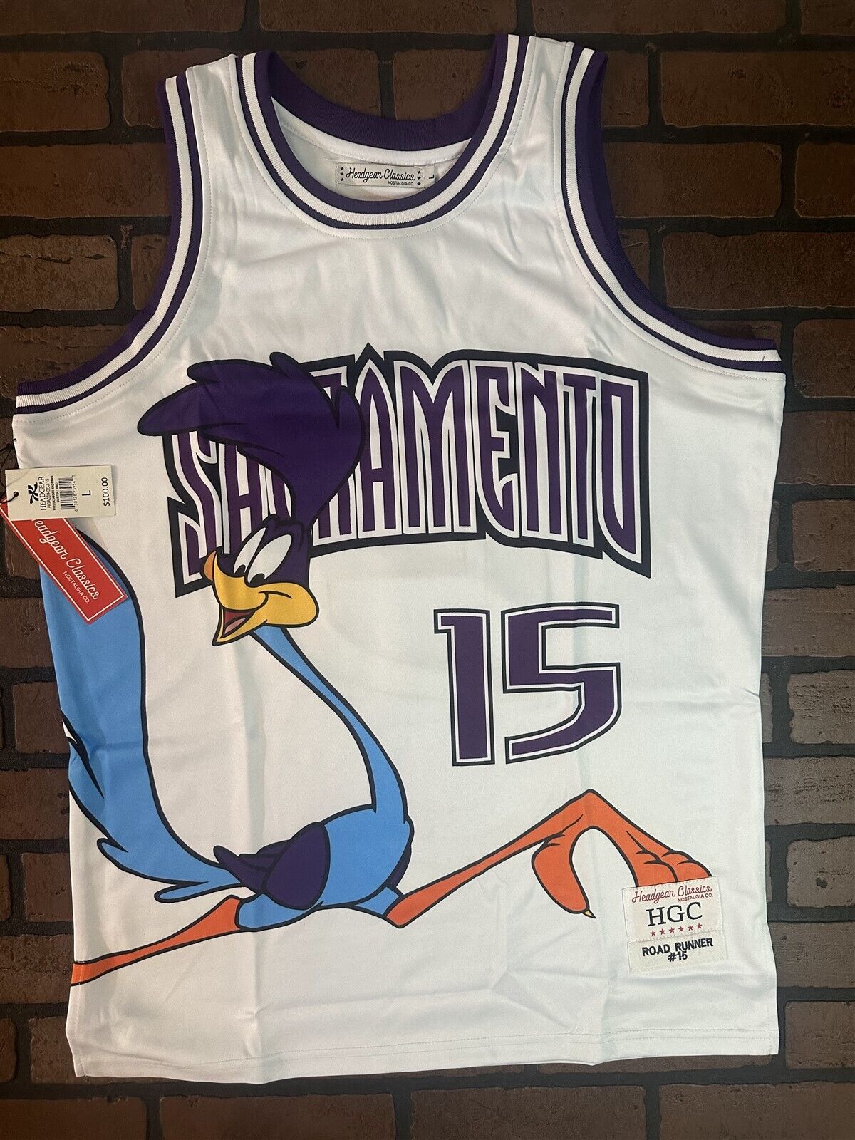 ROADRUNNER / SACRAMENTO White Headgear Classics Basketball Jersey
