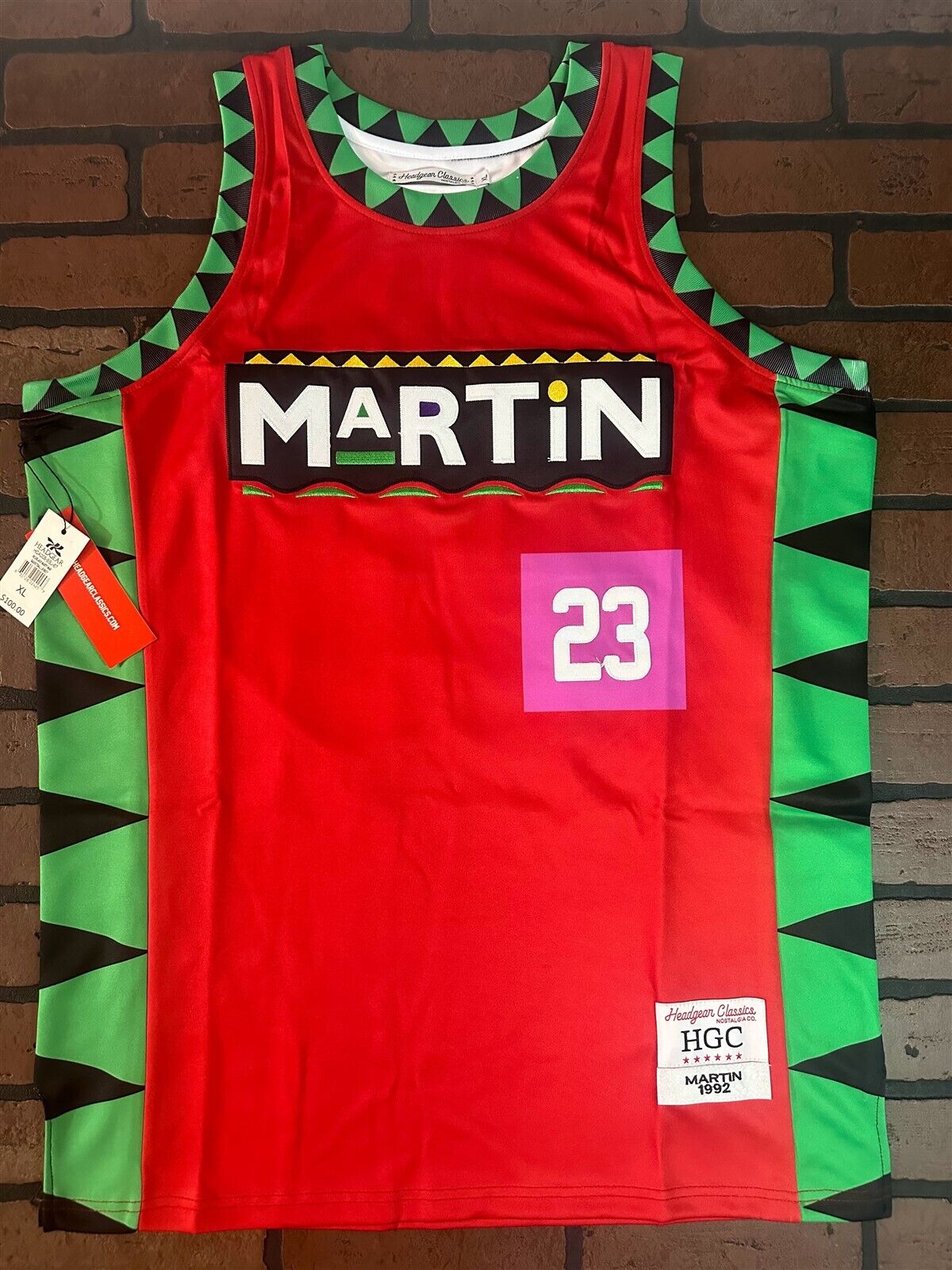MARTIN - MARTY MAR Red Headgear Classics Basketball Jersey