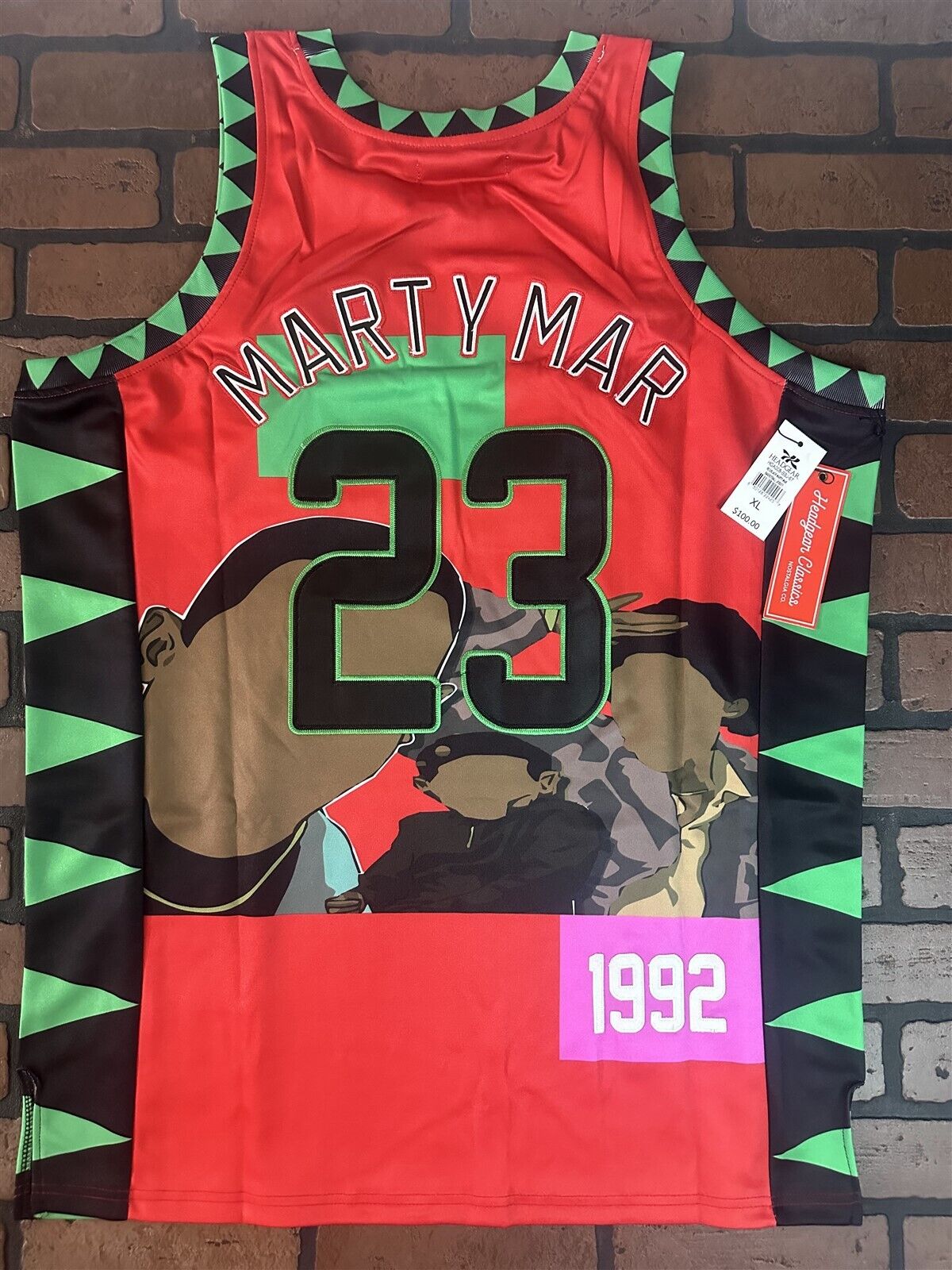 MARTIN - MARTY MAR Red Headgear Classics Basketball Jersey