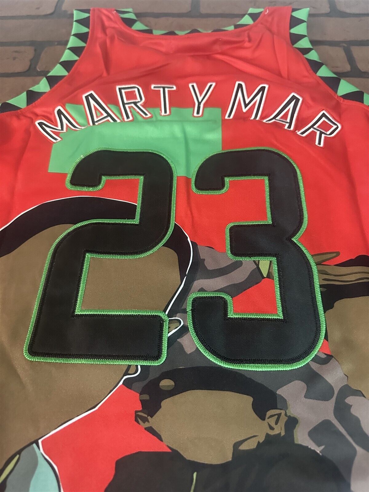 MARTIN - MARTY MAR Red Headgear Classics Basketball Jersey