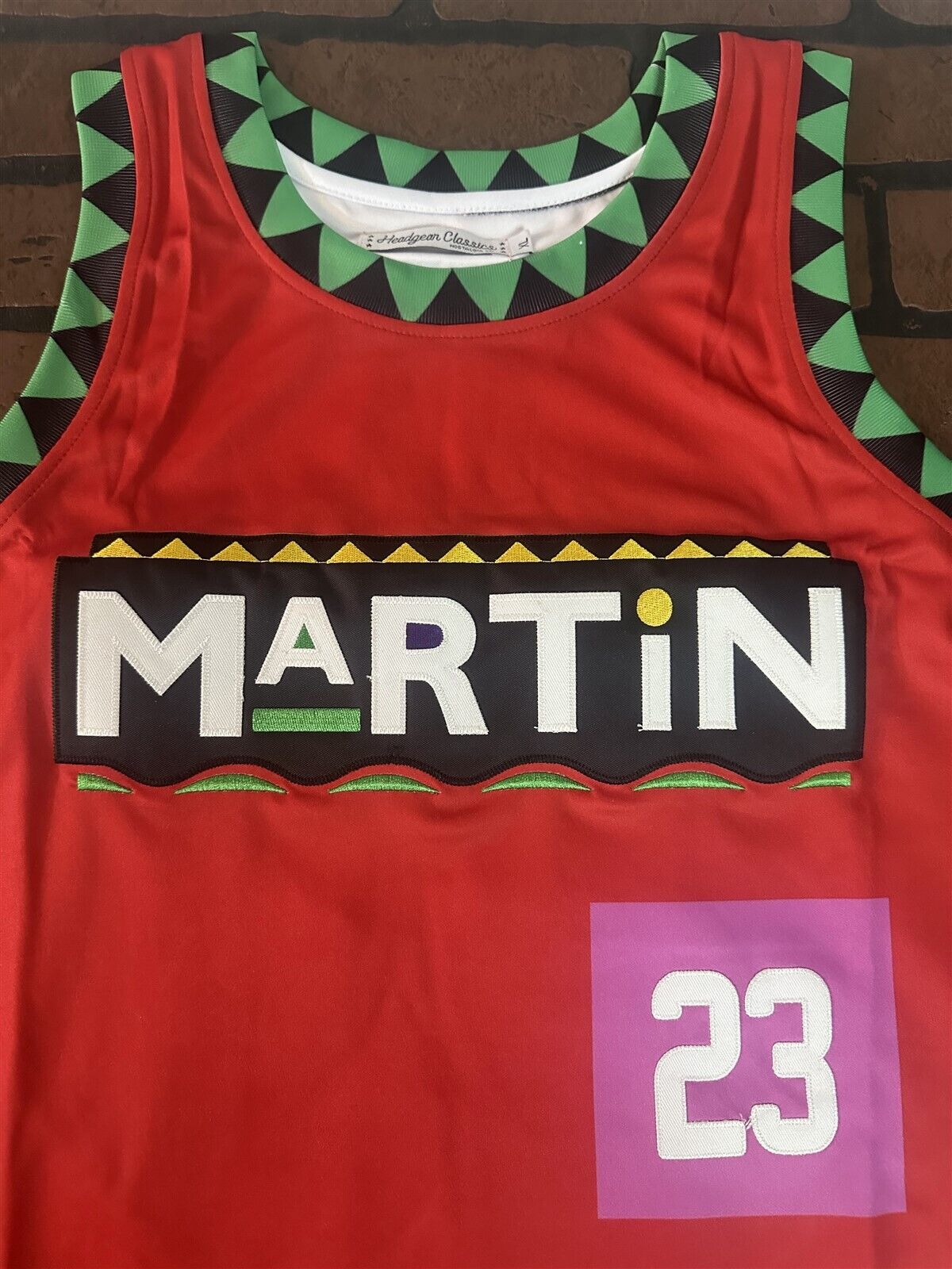 MARTIN - MARTY MAR Red Headgear Classics Basketball Jersey