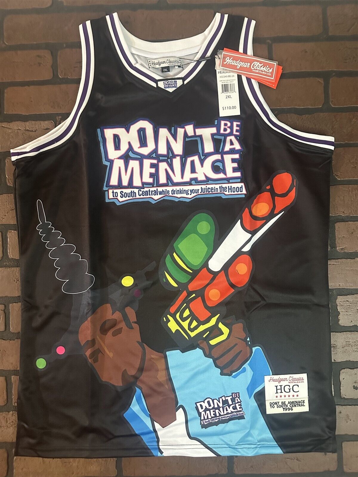 DON'T BE A MENACE Loc Dog Headgear Classics Basketball Jersey
