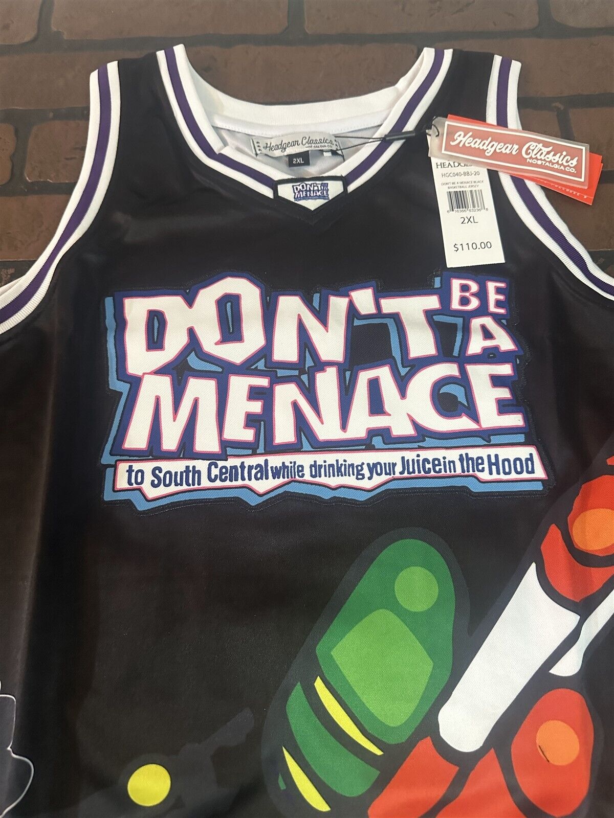 DON'T BE A MENACE Loc Dog Headgear Classics Basketball Jersey