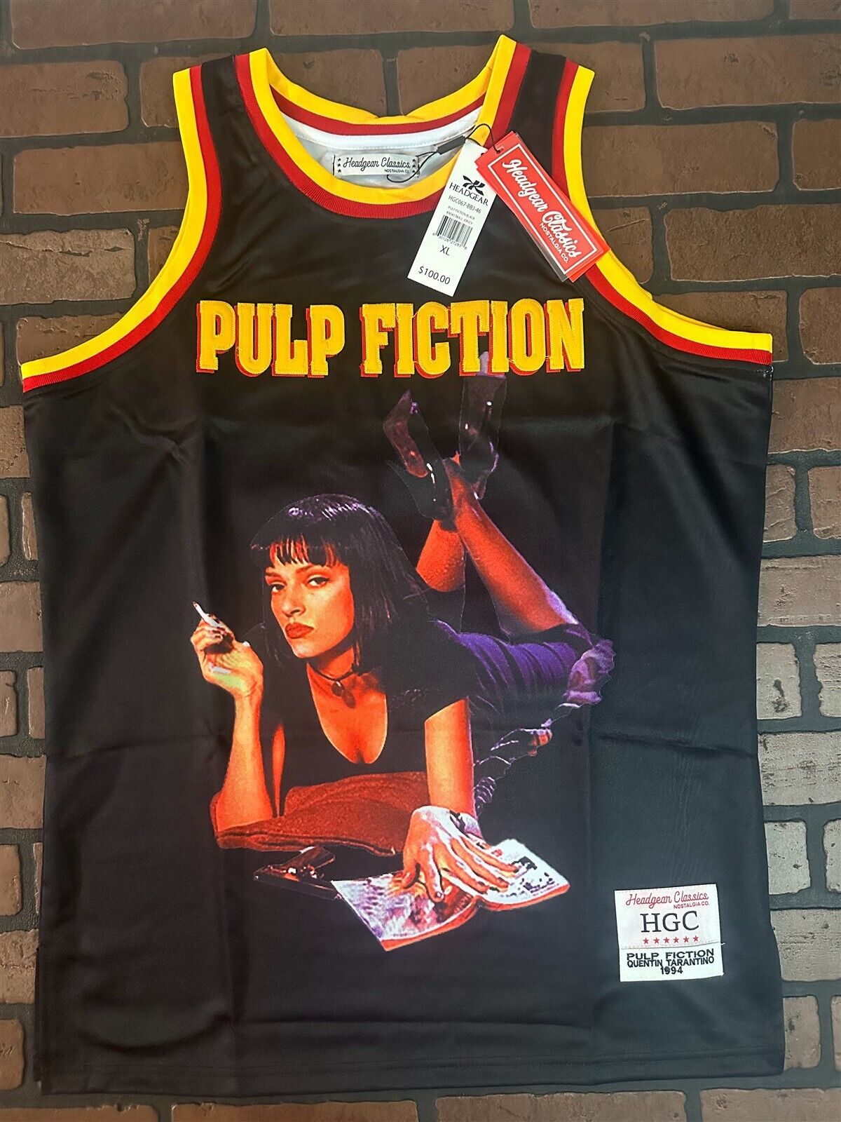 PULP FICTION MIA WALLACE Black Headgear Classics Basketball Jersey