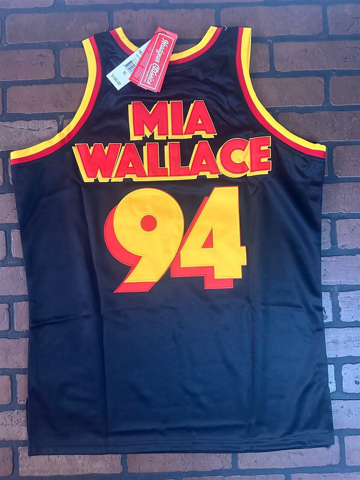 PULP FICTION MIA WALLACE Black Headgear Classics Basketball Jersey