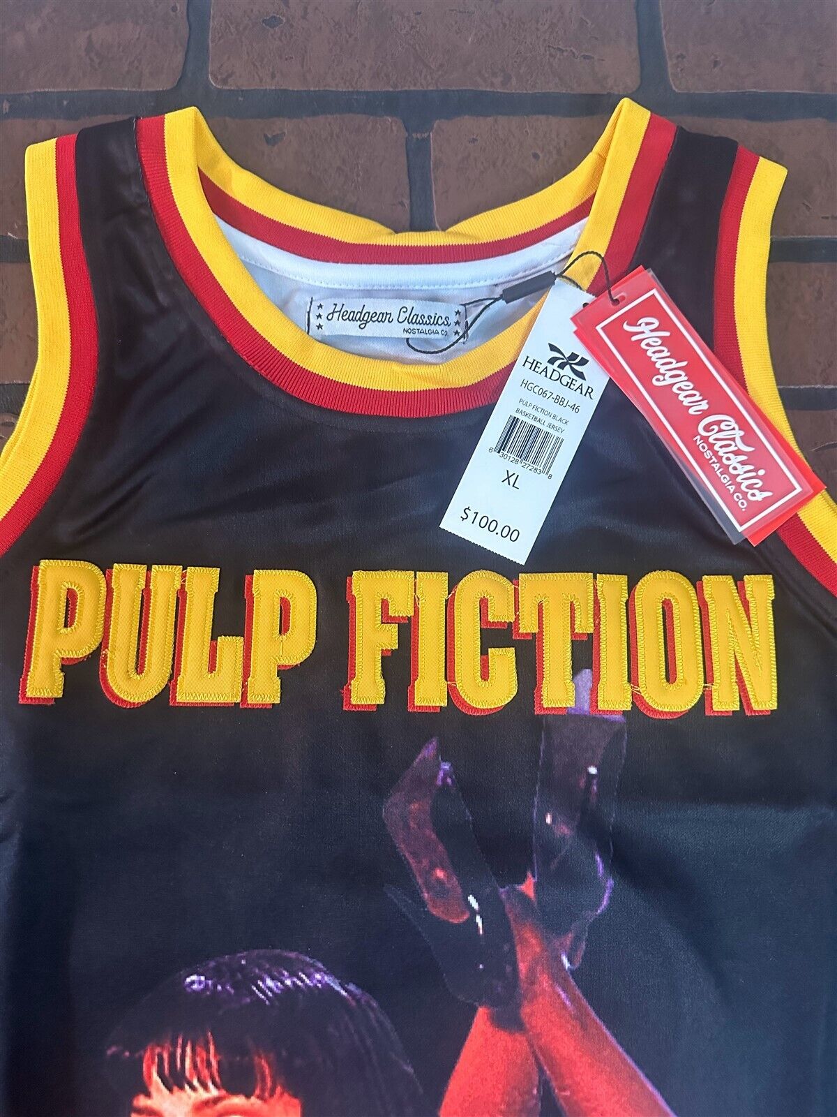 PULP FICTION MIA WALLACE Black Headgear Classics Basketball Jersey