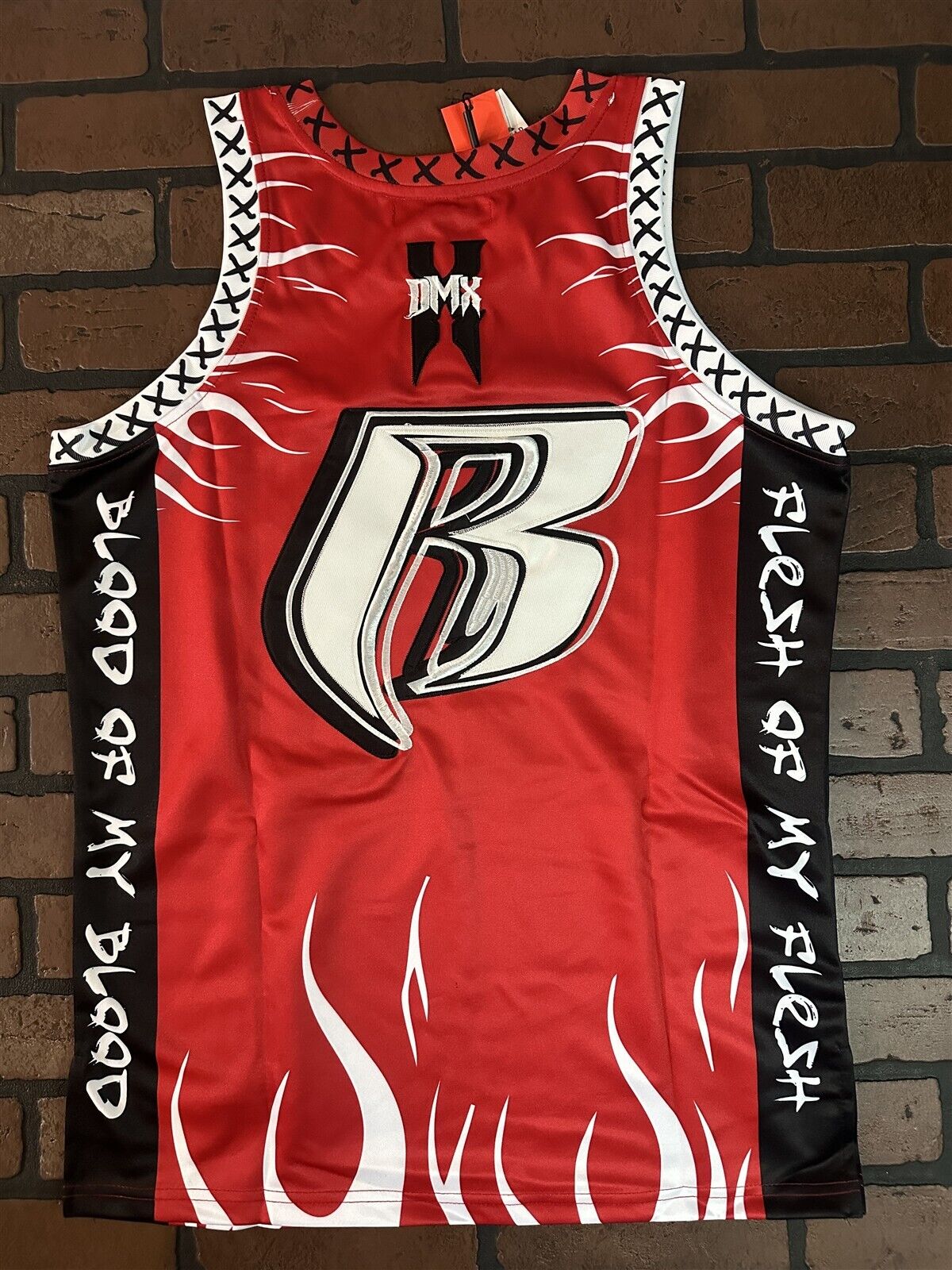DMX-Red Dark Man X Headgear Classics Basketball Jersey