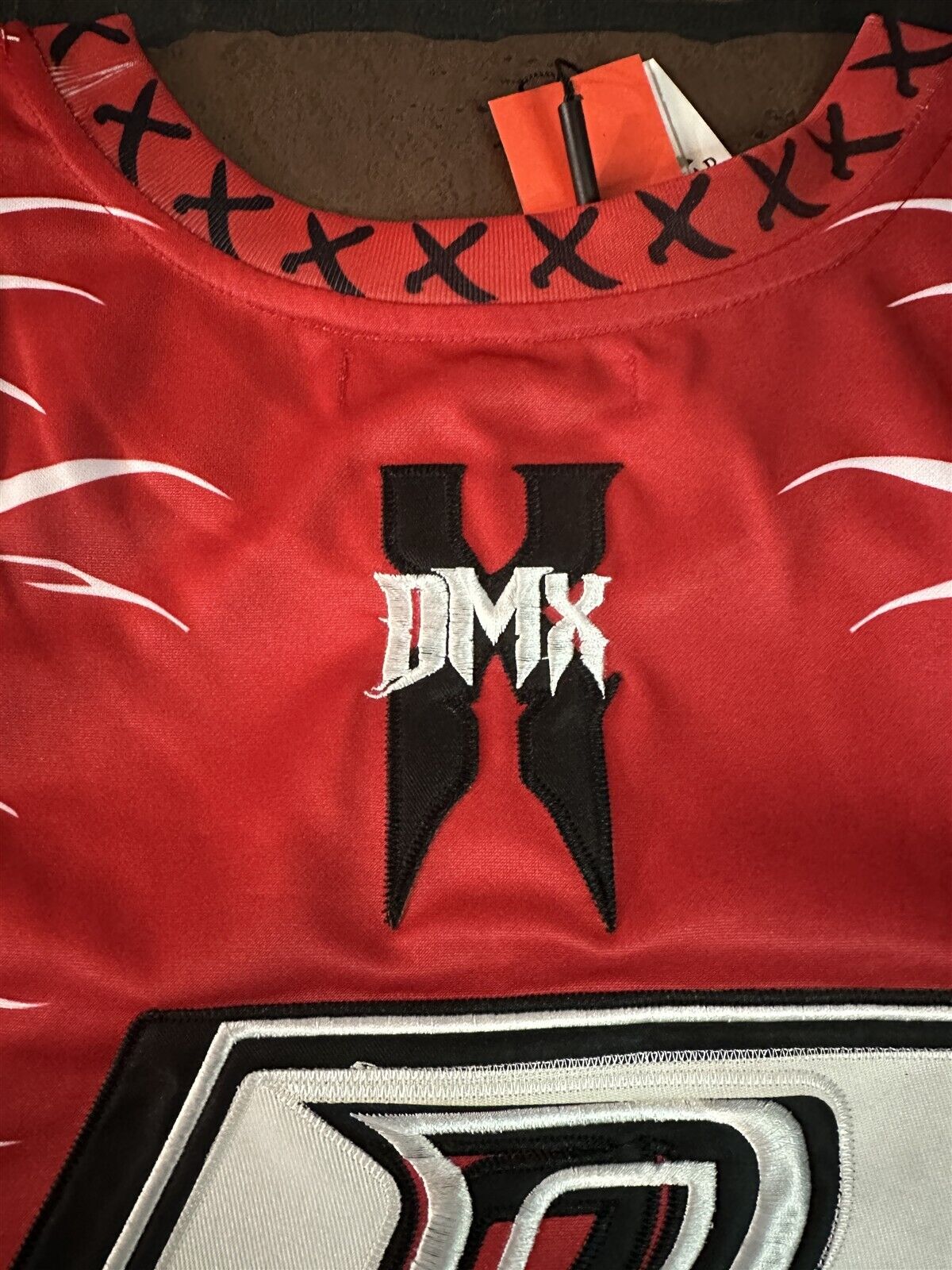 DMX-Red Dark Man X Headgear Classics Basketball Jersey