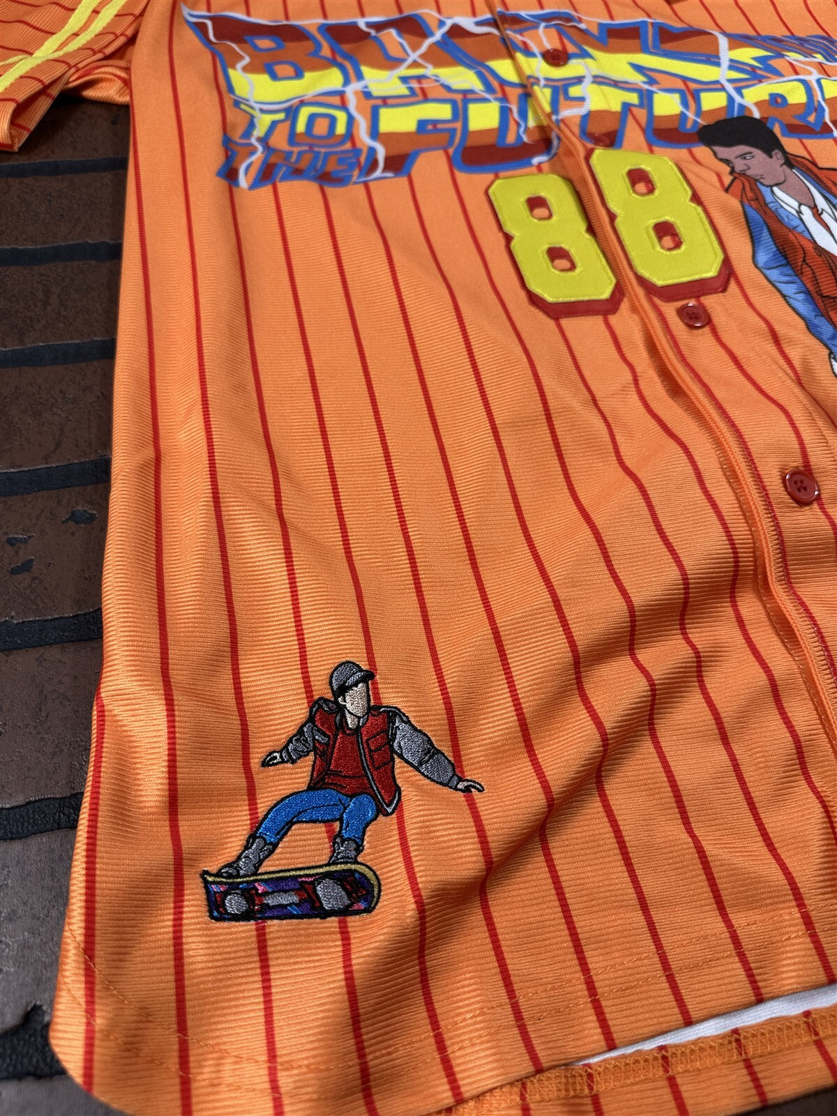 BACK TO THE FUTURE Headgear Classics Orange Baseball Jersey
