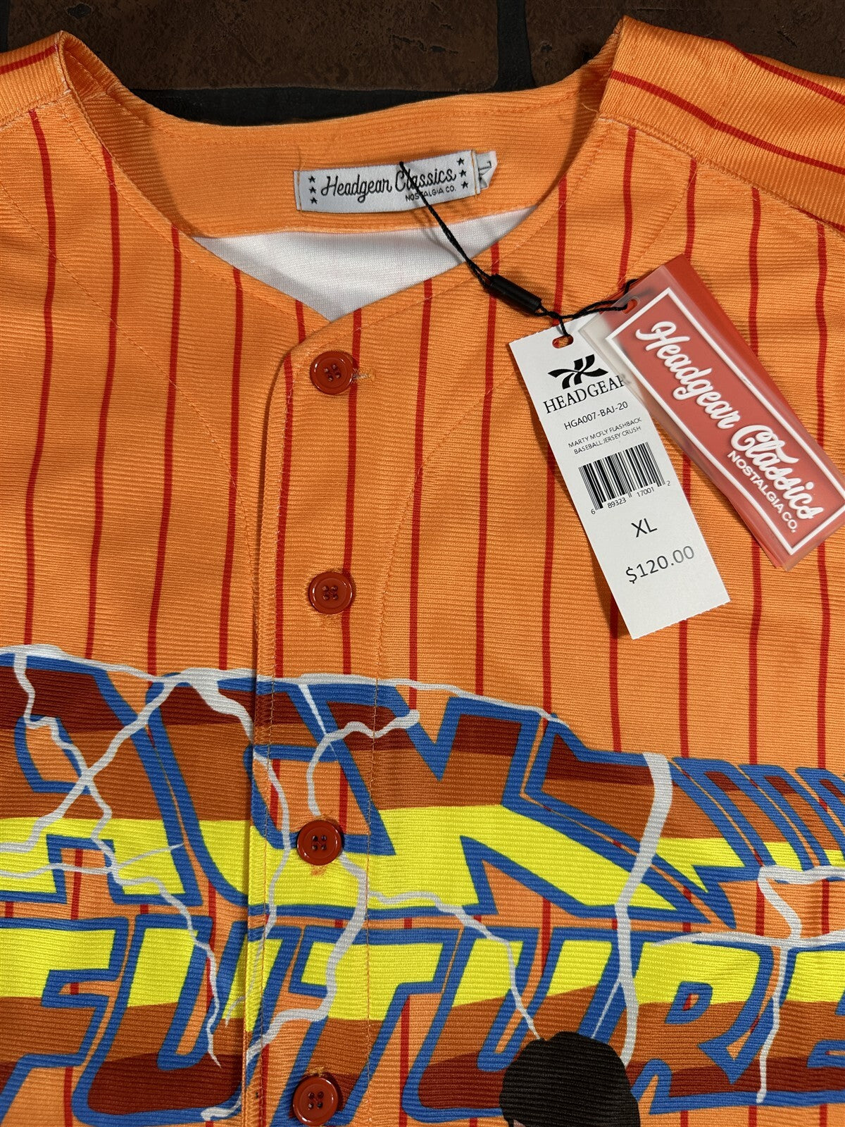 BACK TO THE FUTURE Headgear Classics Orange Baseball Jersey