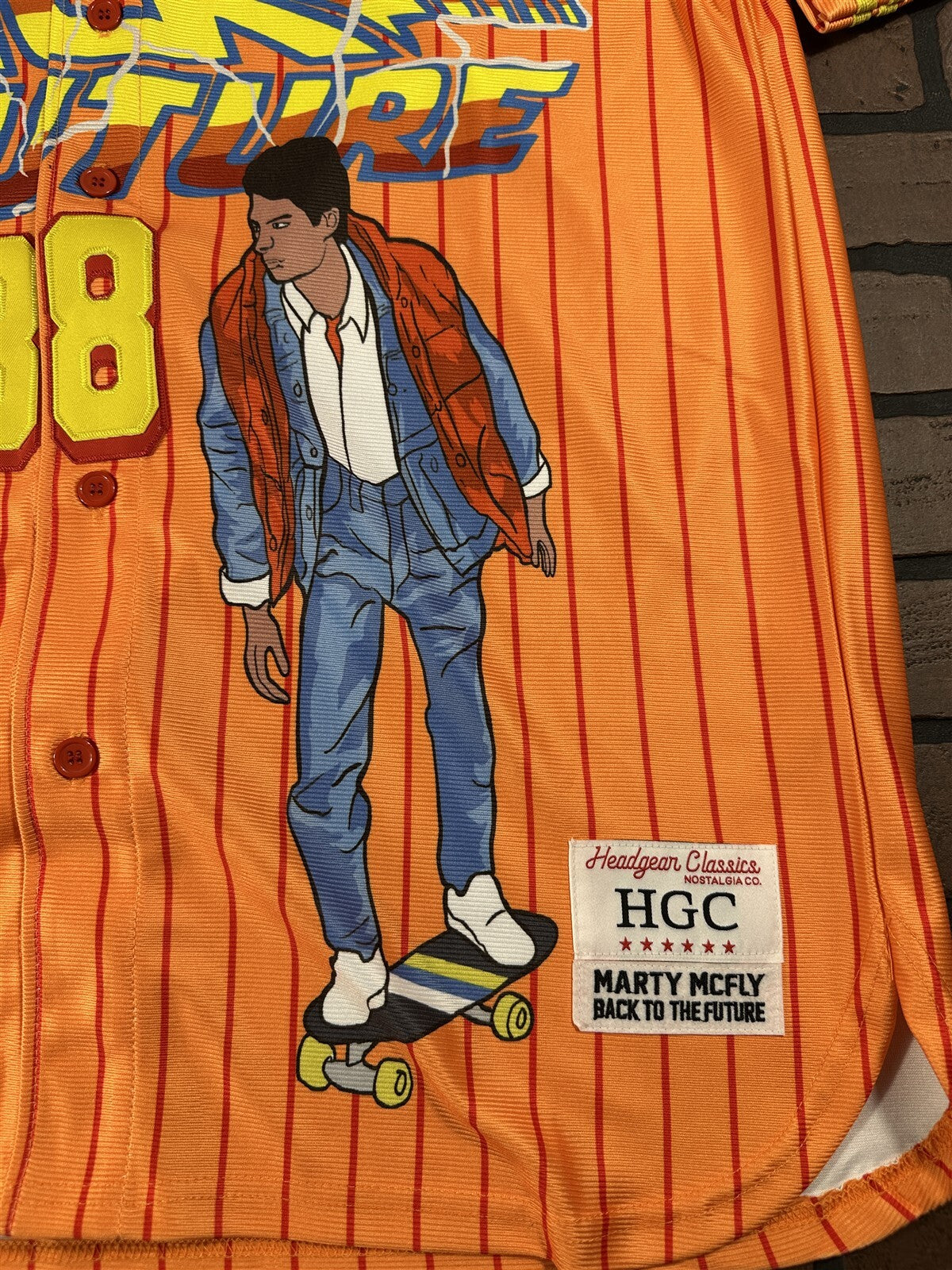 BACK TO THE FUTURE Headgear Classics Orange Baseball Jersey