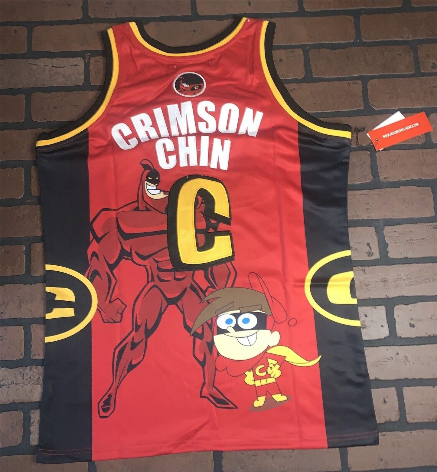 FAIRLY ODD PARENTS CRIMSON CHIN Headgear Classics Basketball Jersey