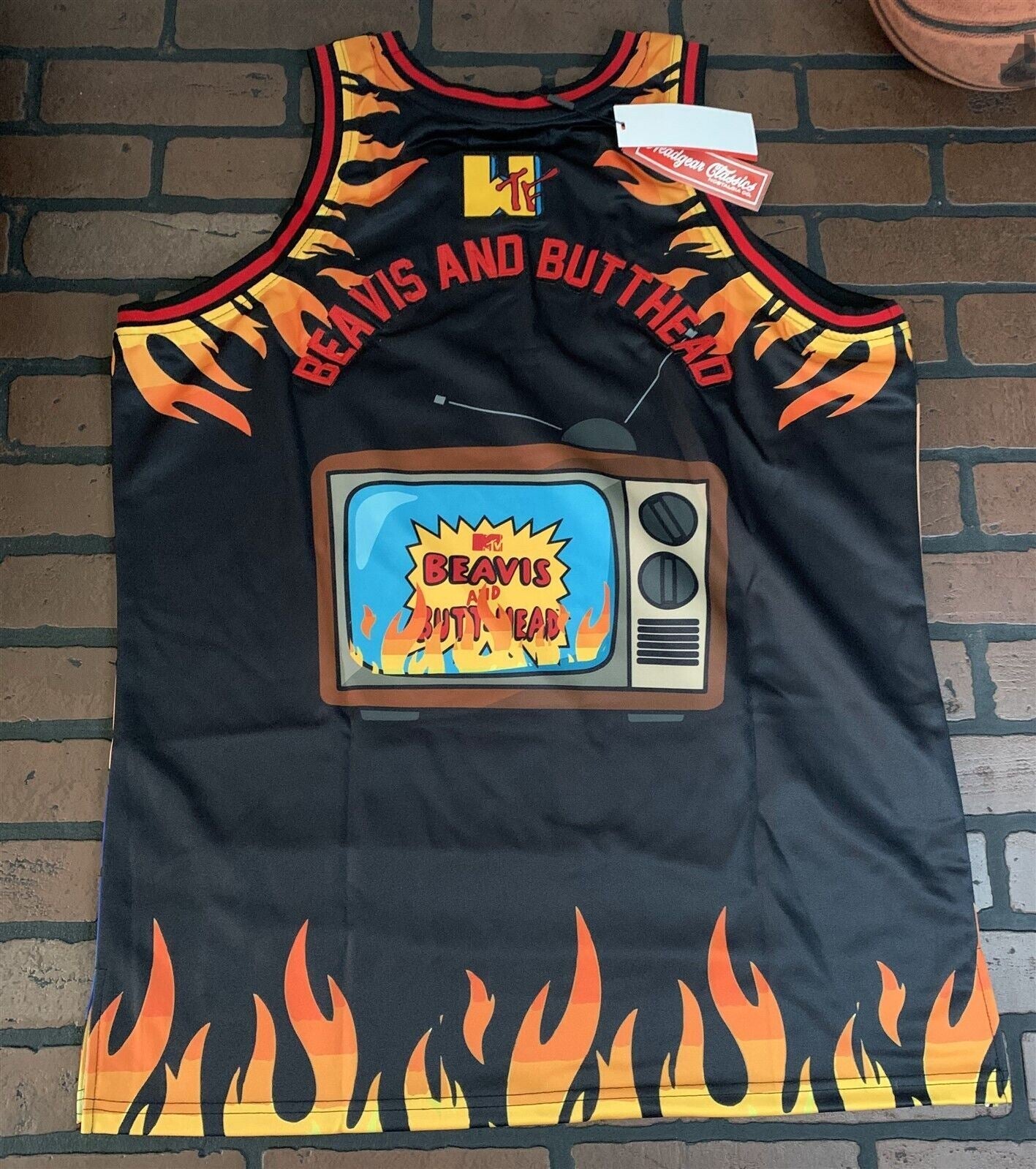 BEAVIS & BUTTHEAD Headgear Classics Basketball Fire Jersey