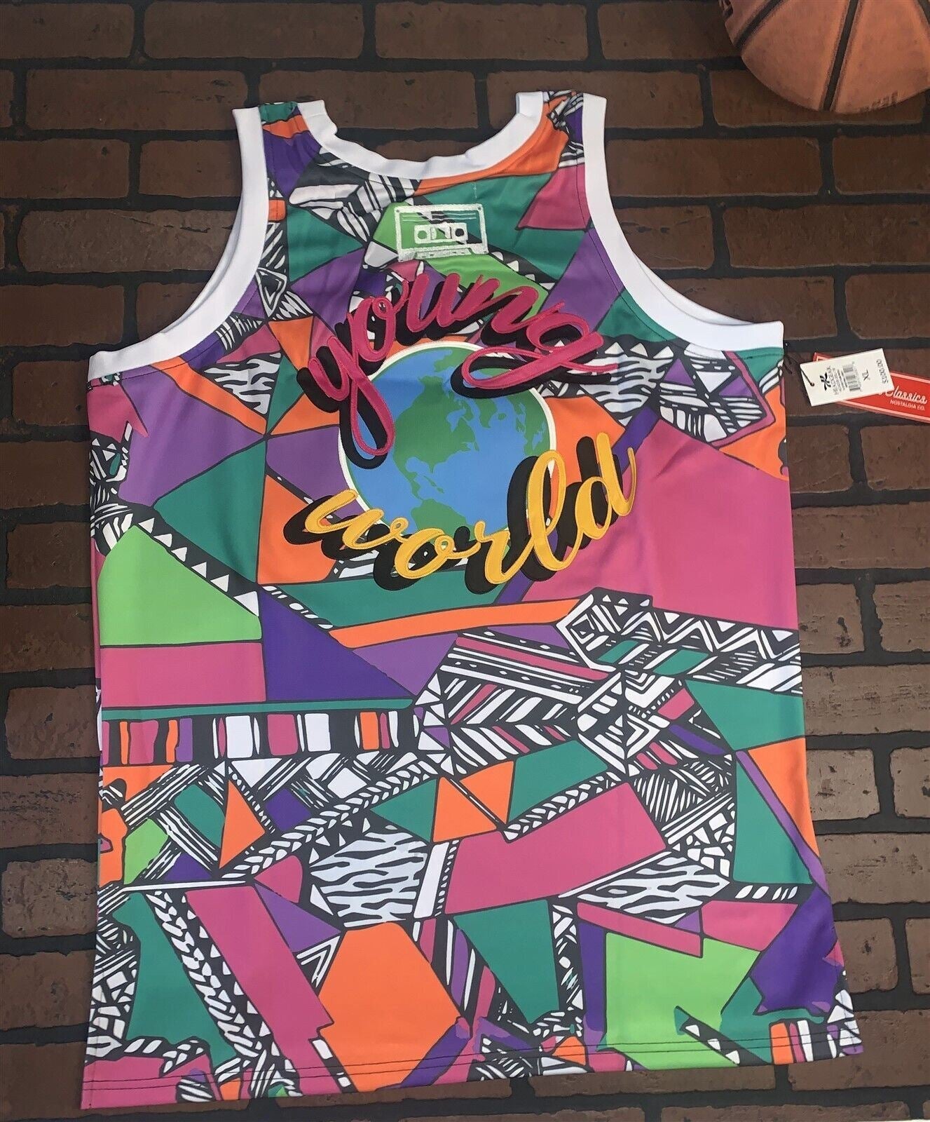 SLICK RICK YOUNG WORLD Headgear Classics Basketball Black Jersey