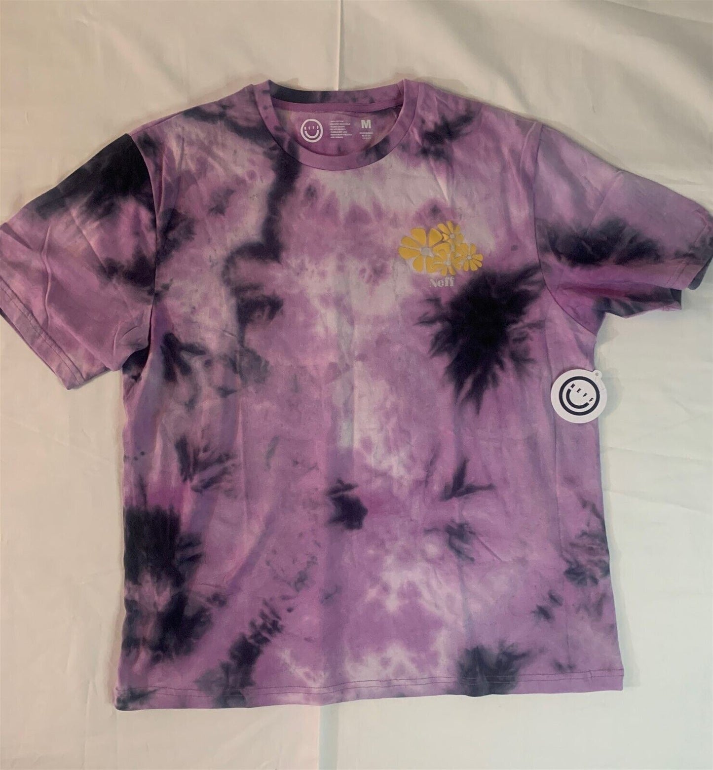 NEFF Purple Daisy Flowered Psychedelic Tie Dye T-Shirt ~Never Worn~ S L