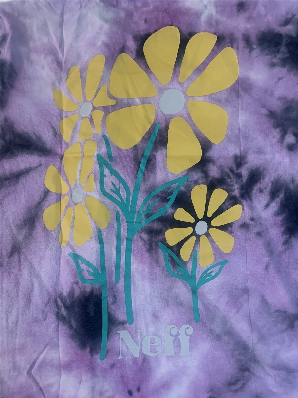 NEFF Purple Daisy Flowered Psychedelic Tie Dye T-Shirt ~Never Worn~ S L