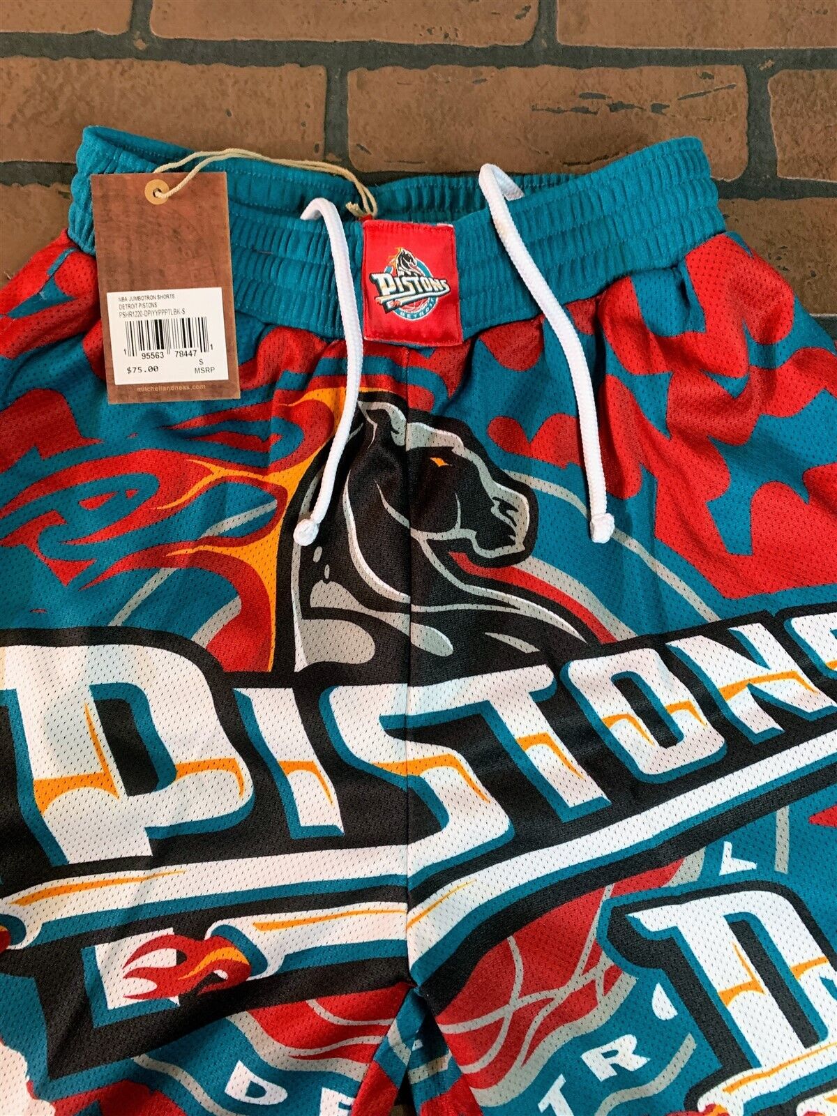 DETROIT PISTONS Mitchell & Ness Jumbotron 2.0 Sublimated Basketball Shorts