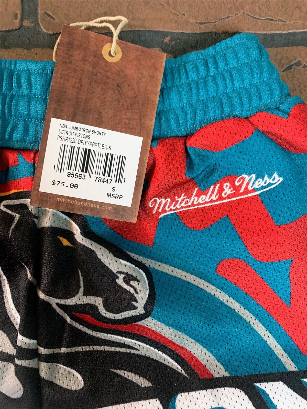 DETROIT PISTONS Mitchell & Ness Jumbotron 2.0 Sublimated Basketball Shorts