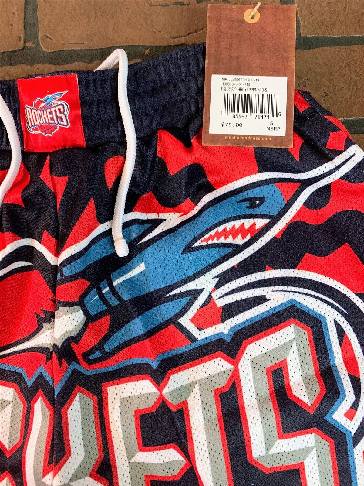 HOUSTON ROCKETS Mitchell & Ness Jumbotron 2.0 Sublimated Basketball Shorts