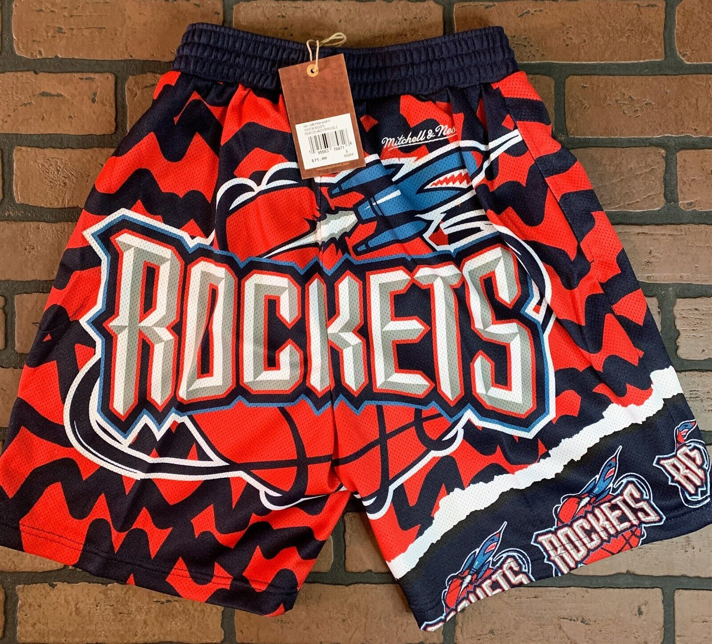 HOUSTON ROCKETS Mitchell & Ness Jumbotron 2.0 Sublimated Basketball Shorts