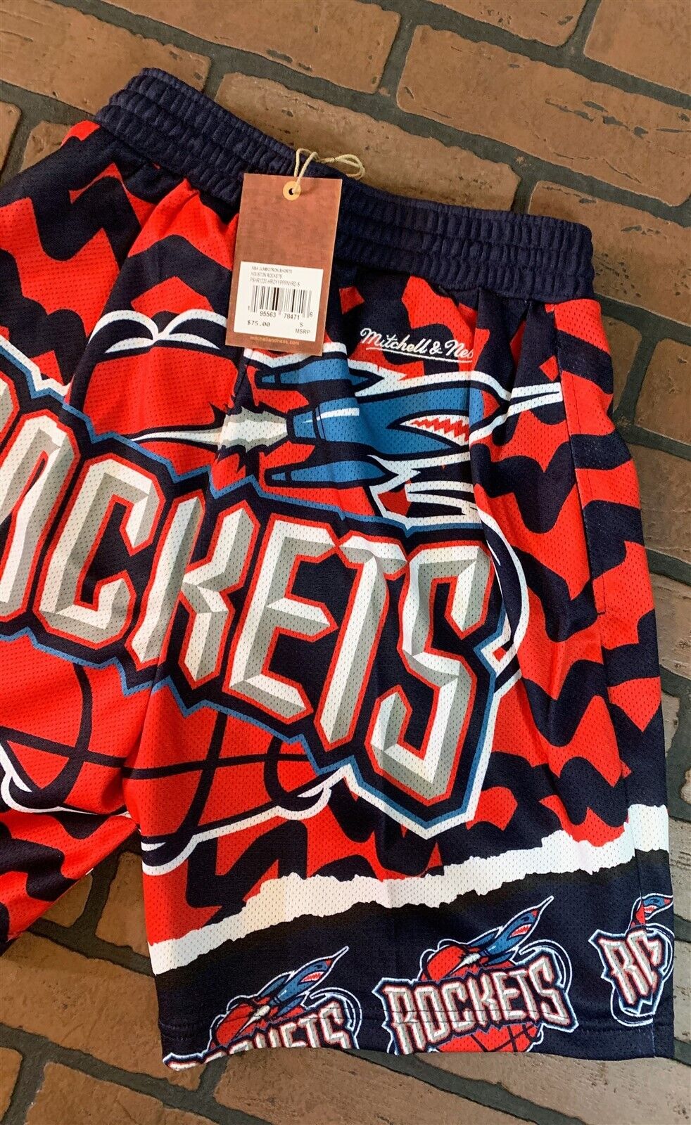 HOUSTON ROCKETS Mitchell & Ness Jumbotron 2.0 Sublimated Basketball Shorts