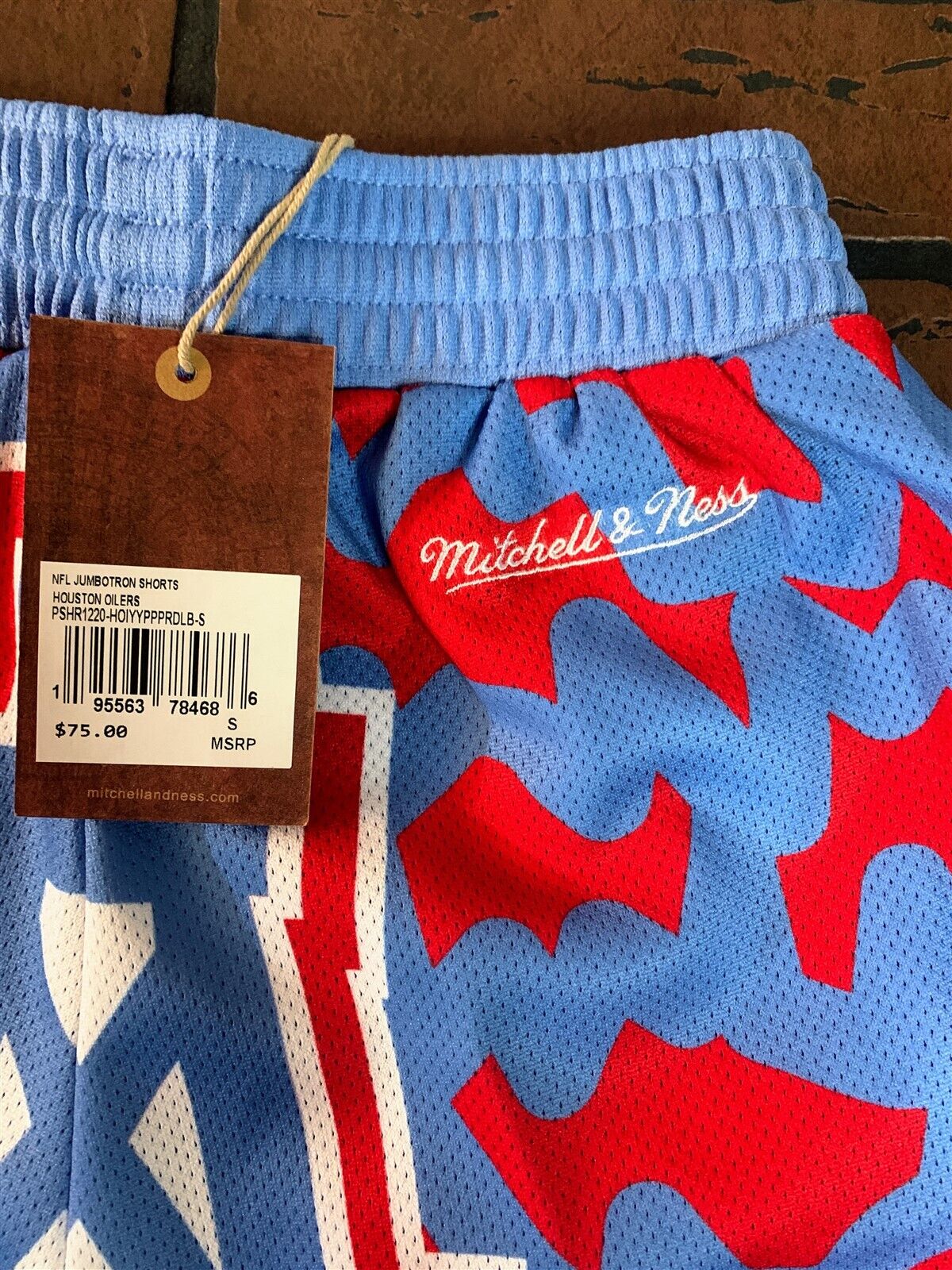 HOUSTON OILERS Mitchell & Ness Jumbotron 2.0 Sublimated Basketball Shorts