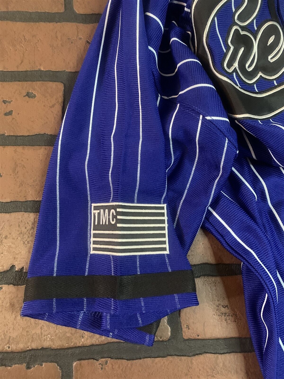 CRENSHAW Victory Lap Blue Pinstripe Headgear Classics Baseball Jersey