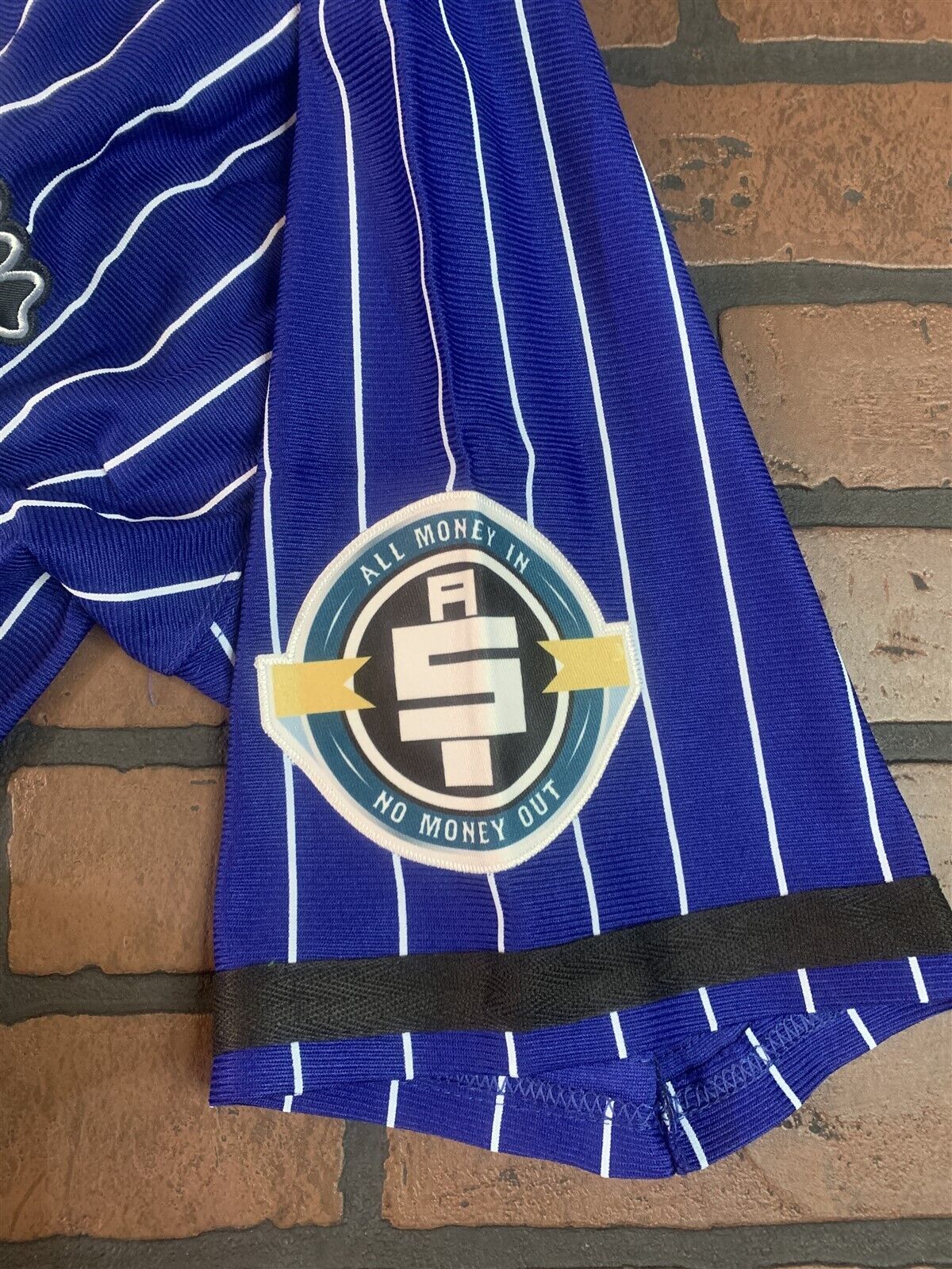 CRENSHAW Victory Lap Blue Pinstripe Headgear Classics Baseball Jersey