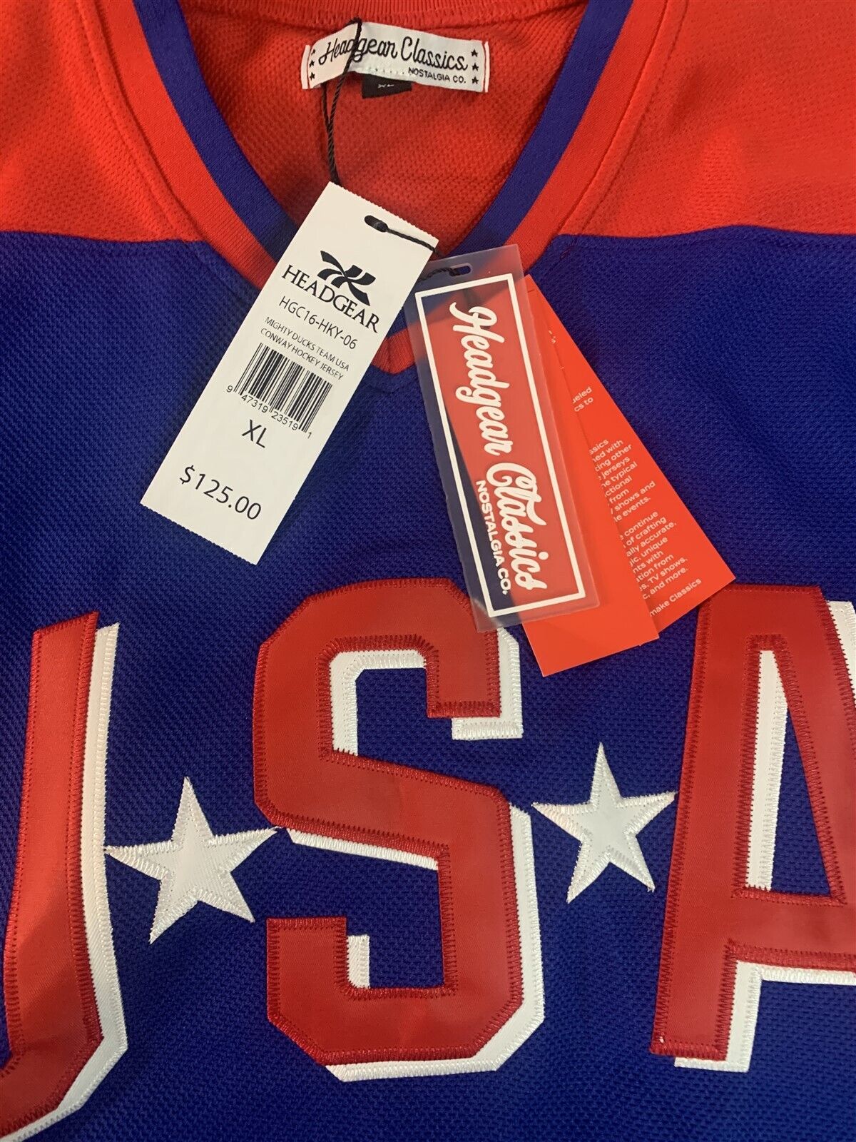MIGHTY DUCKS (Conway) Headgear Classics Hockey Red Jersey