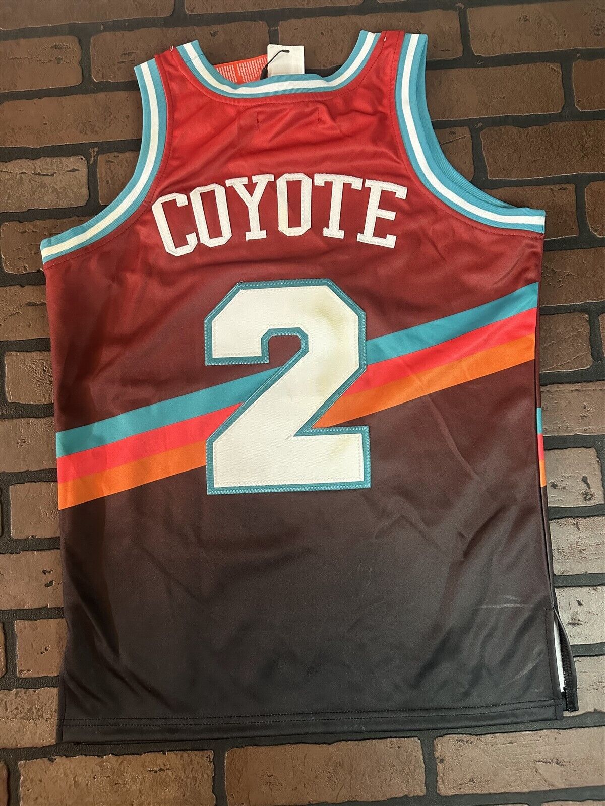 WILE E COYOTE/SAN ANTONIO Red Headgear Classics Basketball Jersey