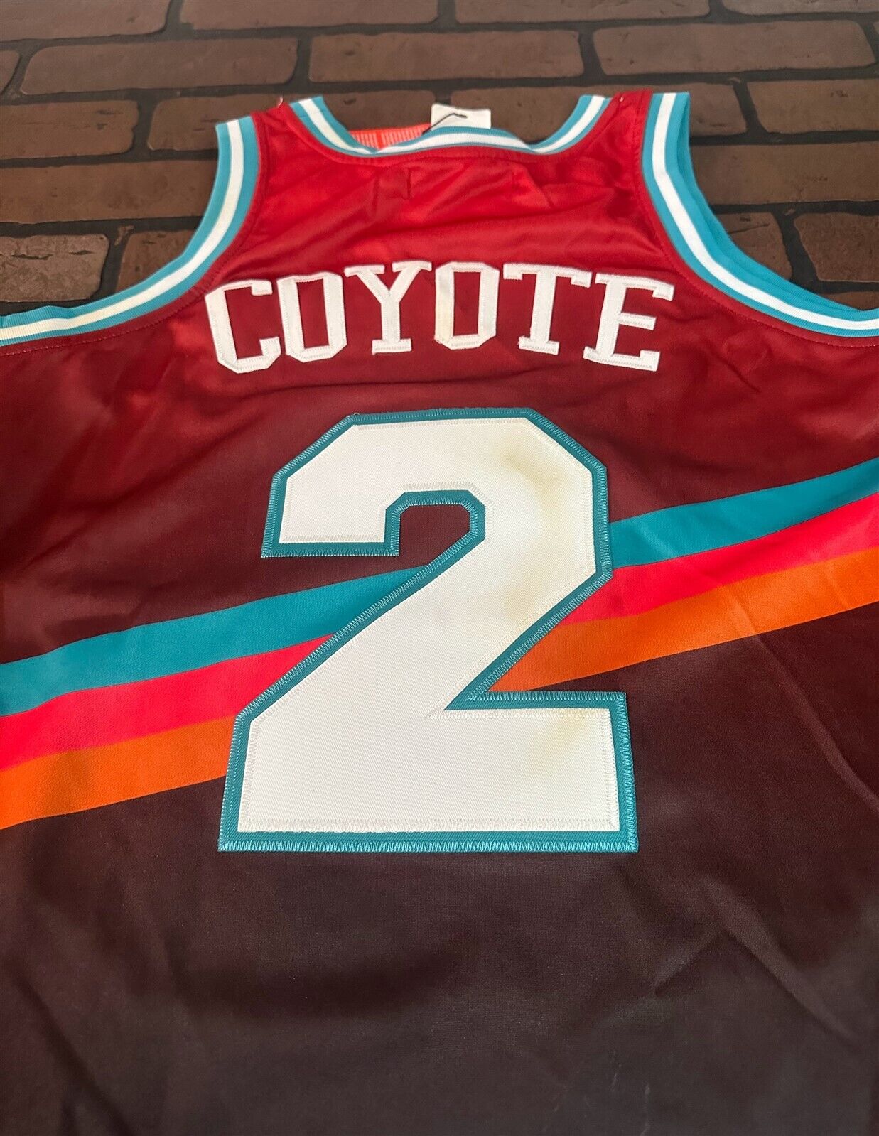 WILE E COYOTE/SAN ANTONIO Red Headgear Classics Basketball Jersey