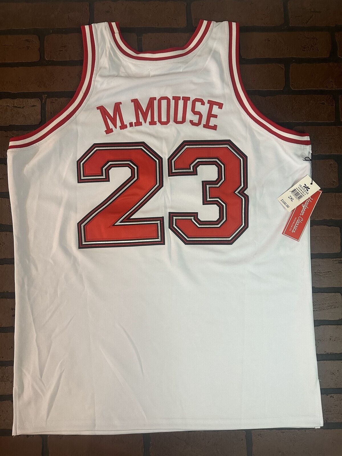 MICKEY MOUSE #23 White Headgear Classics Basketball Jersey