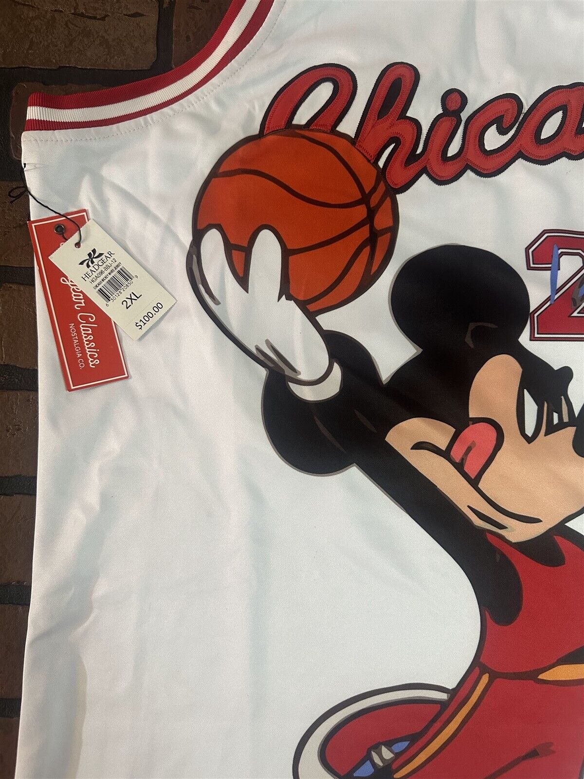 MICKEY MOUSE #23 White Headgear Classics Basketball Jersey