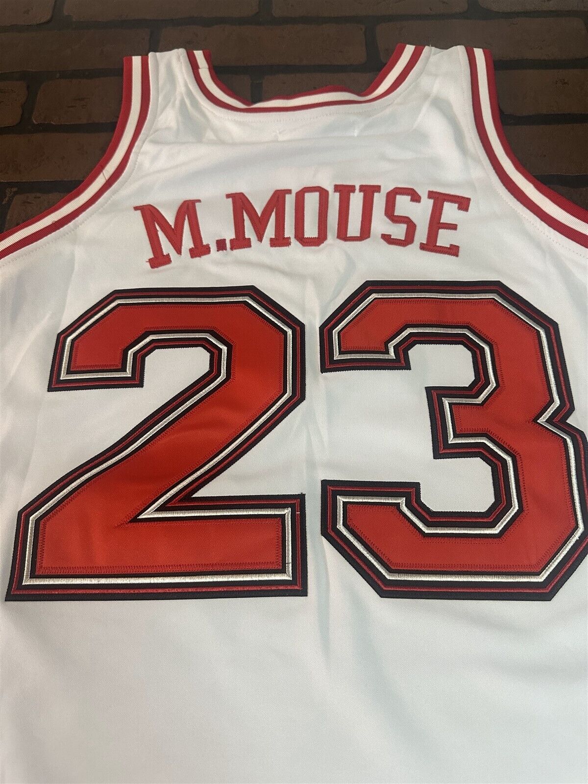 MICKEY MOUSE #23 White Headgear Classics Basketball Jersey