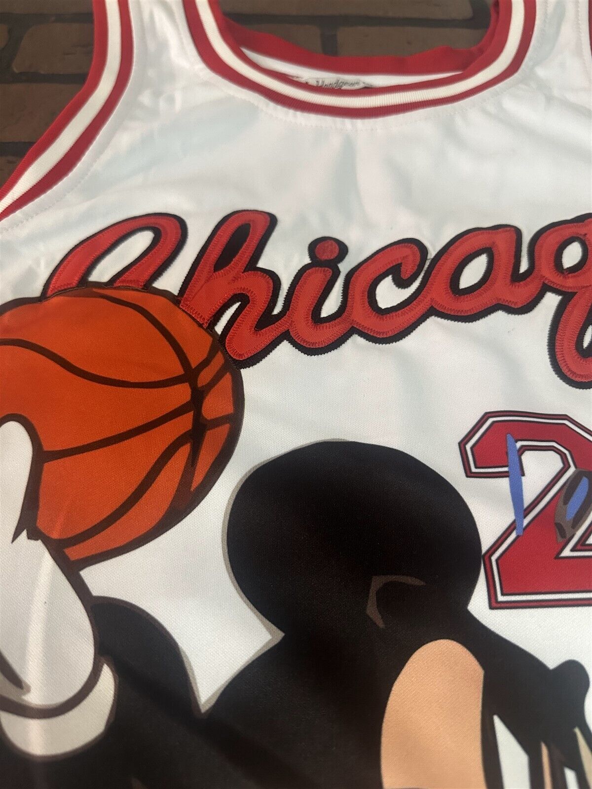 MICKEY MOUSE #23 White Headgear Classics Basketball Jersey