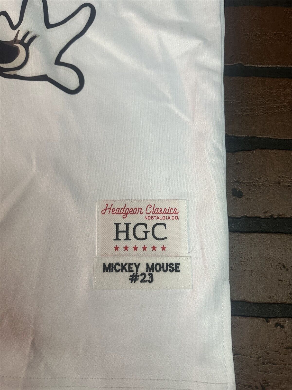 MICKEY MOUSE #23 White Headgear Classics Basketball Jersey