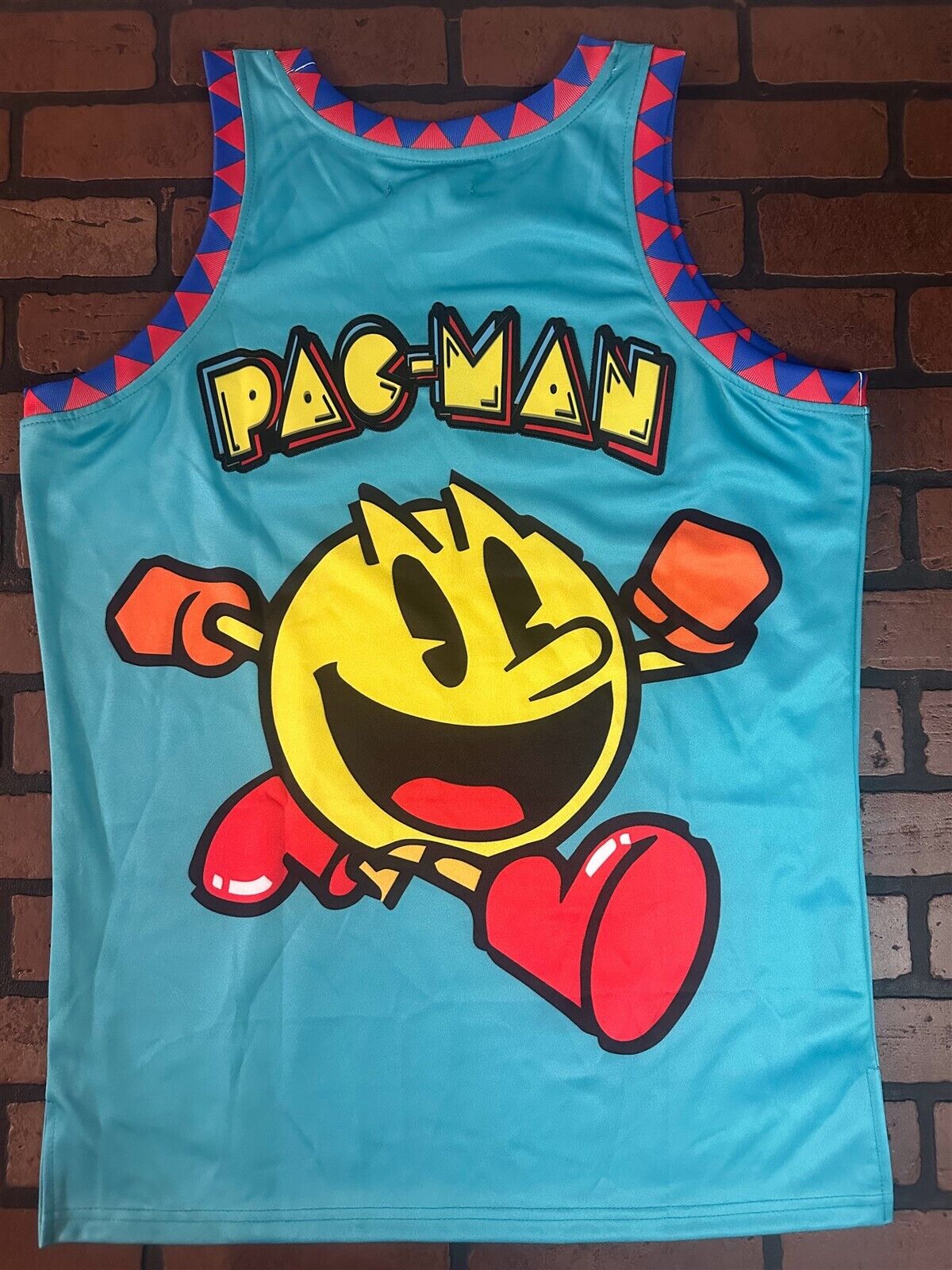 PAC MAN Blue Headgear Classics Basketball Jersey